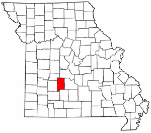 Missouri Map showing Dallas County