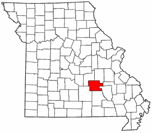 Missouri Map showing Dent County