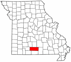 Missouri Map showing Douglas County