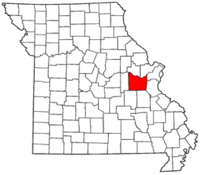 Missouri Map showing Franklin County