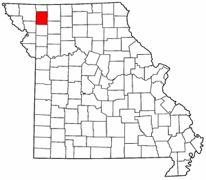 Missouri Map showing Gentry County