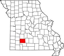 Missouri Map showing Greene County