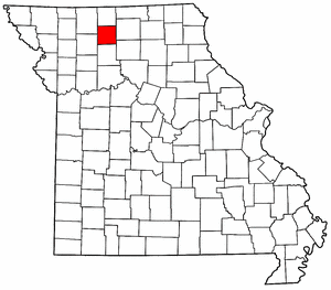 Missouri Map showing Grundy County