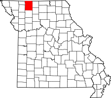 Missouri Map showing Harrison County