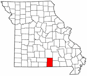 Missouri Map showing Howell County