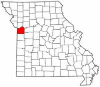 Missouri Map showing Jackson County
