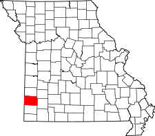 Missouri Map showing Jasper County