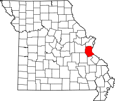 Missouri Map showing Jefferson County