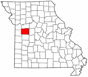 Missouri Map showing Johnson County