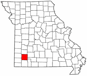 Missouri Map showing Lawrence County