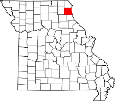 Missouri Map showing Lewis County
