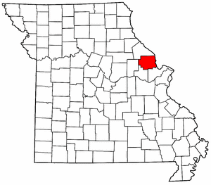 Missouri Map showing Lincoln County