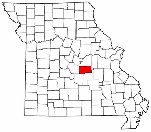 Missouri Map showing Maries County