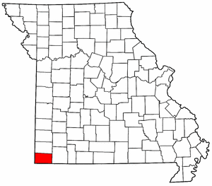 Missouri Map showing McDonald County