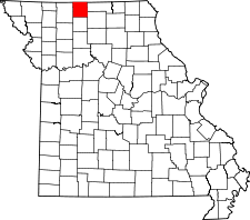 Missouri Map showing Mercer County