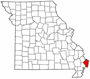 Missouri Map showing Mississippi County