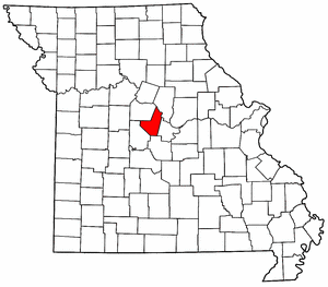 Missouri Map showing Moniteau County