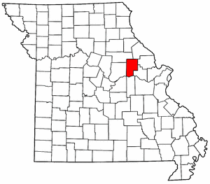 Missouri Map showing Montgomery County