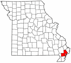 Missouri Map showing New Madrid County