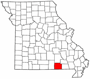 Missouri Map showing Oregon County