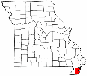 Missouri Map showing Pemiscot County