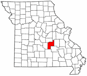 Missouri Map showing Phelps County