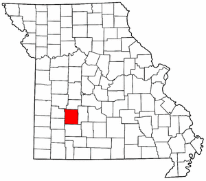 Missouri Map showing Polk County