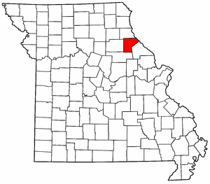 Missouri Map showing Ralls County
