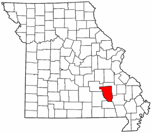 Missouri Map showing Reynolds County
