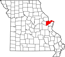 Missouri Map showing Saint Charles County