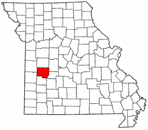 Missouri Map showing Saint Clair County