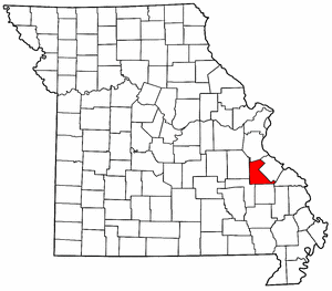 Missouri Map showing Saint Francois County