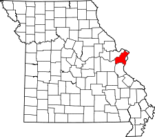 Missouri Map showing Saint Louis County
