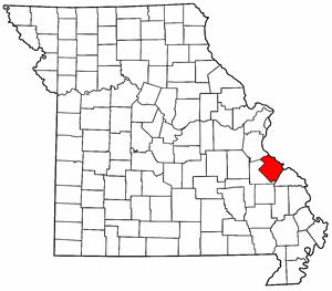 Missouri Map showing Sainte Genevieve County