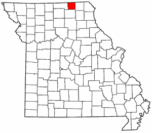 Missouri Map showing Schuyler County