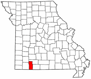 Missouri Map showing Stone County