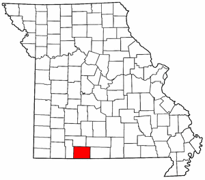 Missouri Map showing Taney County