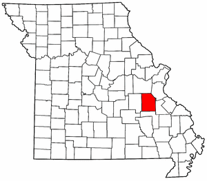 Missouri Map showing Washington County