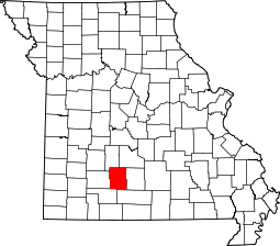 Missouri Map showing Webster County