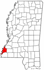 Mississippi Map showing Adams County