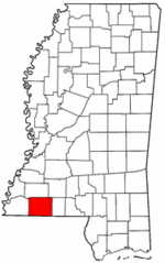 Mississippi Map showing Amite County