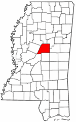 Mississippi Map showing Attala County