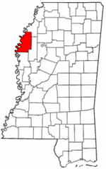 Mississippi Map showing Bolivar County