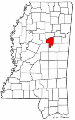 Mississippi Map showing Choctaw County