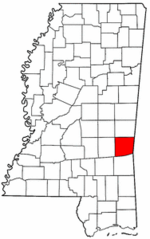 Mississippi Map showing Clarke County