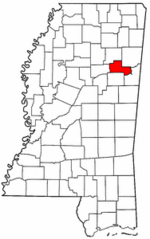 Mississippi Map showing Clay County