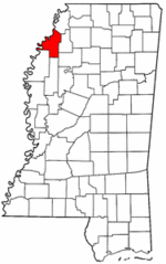Mississippi Map showing Coahoma County