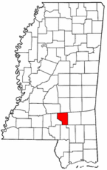 Mississippi Map showing Covington County