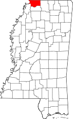 Mississippi Map showing De Soto County