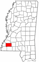 Mississippi Map showing Franklin County